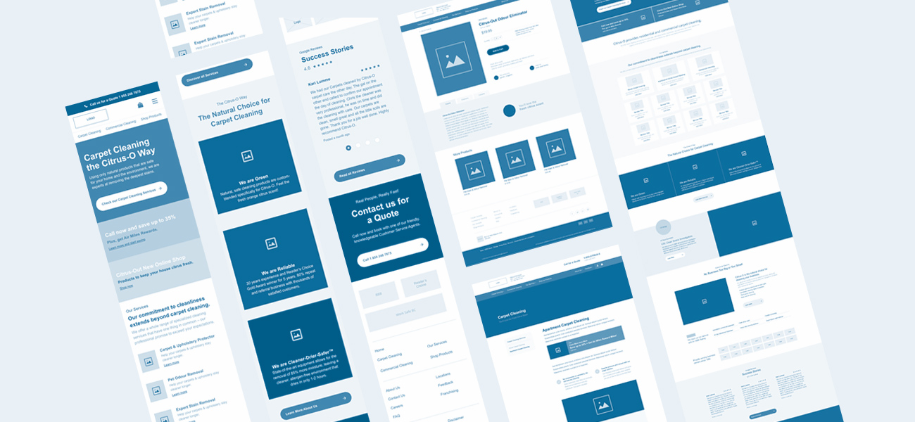 Citrus-O website wireframes
