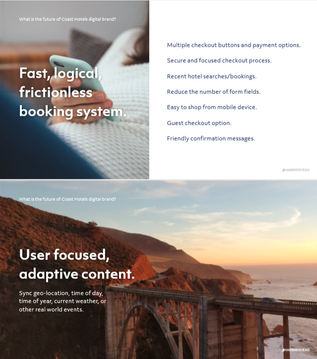 Features identified in the Coast Hotels Digital Consultation project