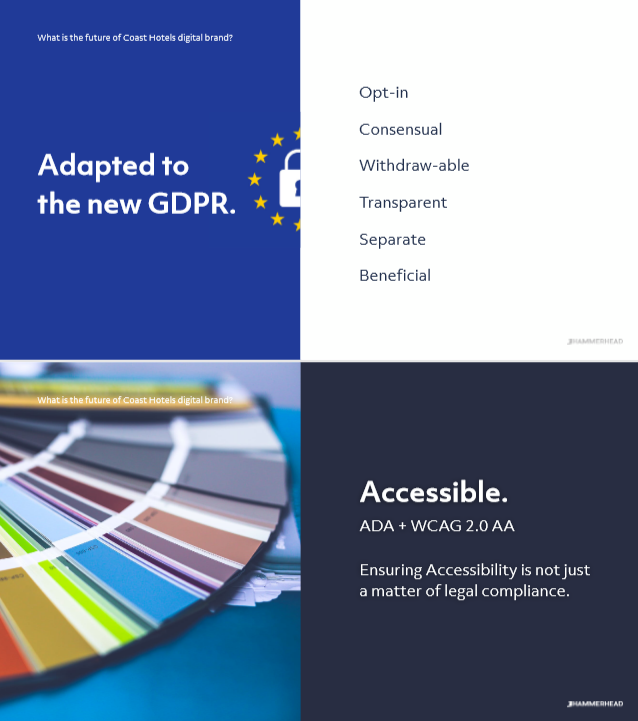 Compliance and accessibility requirements for the Coast Hotels Digital Consulting project