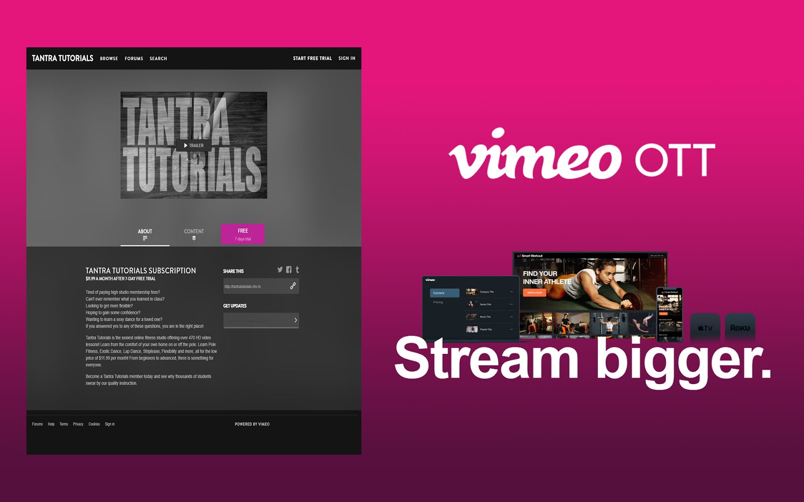 Vimeo OTT for Tantra Tutorials