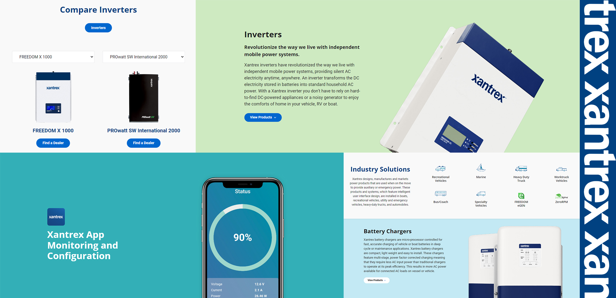 Website Content Writing on the Custom Xantrex WordPress website by Hammerhead in Vancouver.